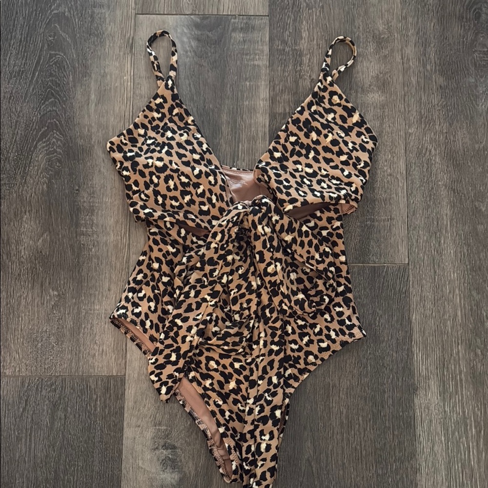 Leopard Print One-Piece Swimsuit